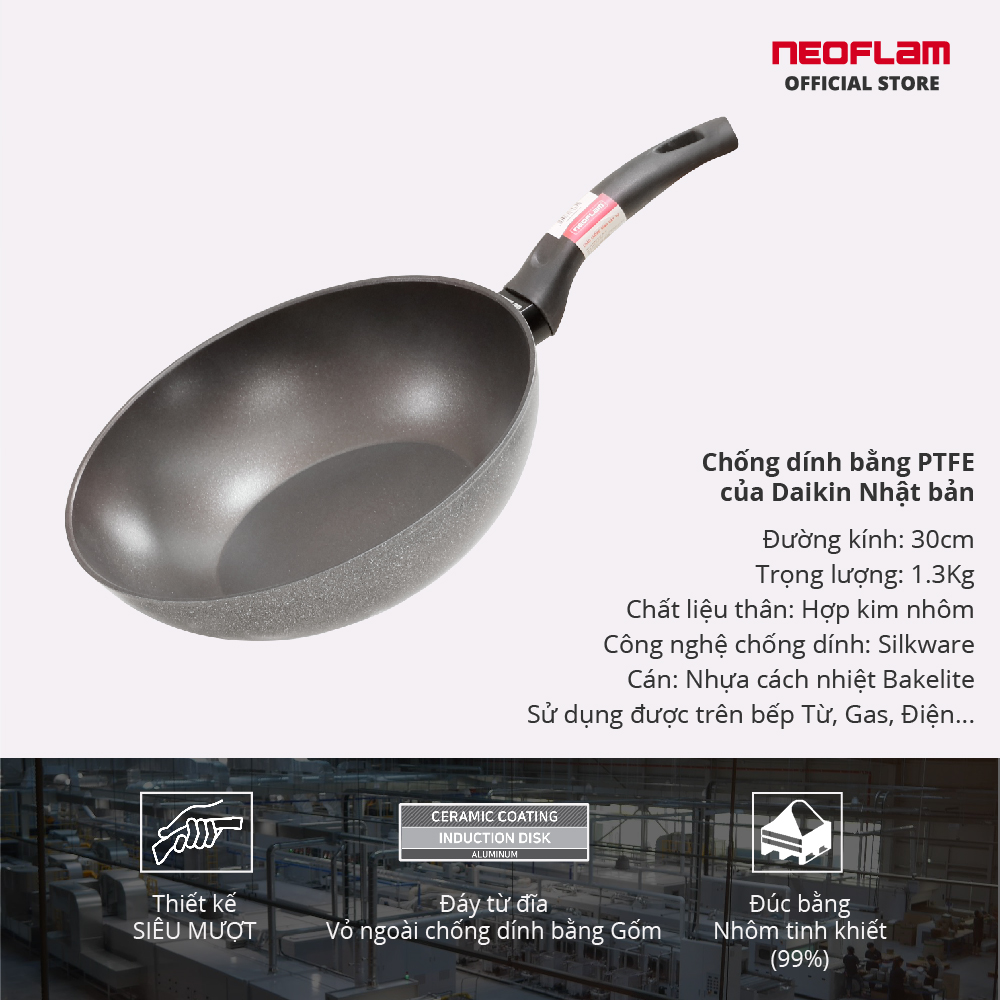 Chảo xào Reverse Neoflam size 30cm - EC-RV-W30I