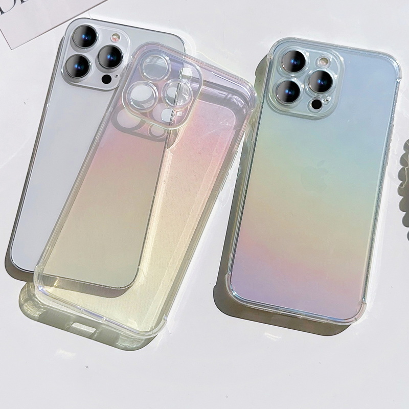 ALIGO Camera Protection Shockproof Clear Phone Case Cover Blue Light Gradient For iPhone 15 Plus 14 13 12 Pro Max fori iPhone 11