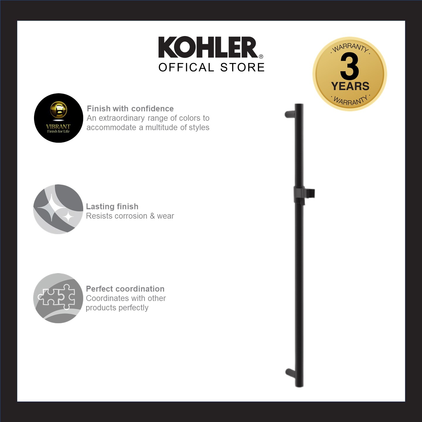 KOHLER Handshower Slide Bar Trim K8524TBL Lazada Singapore