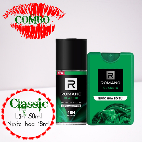 Lăn khử mùi Romano 50ml Kèm Nước Hoa 18ml