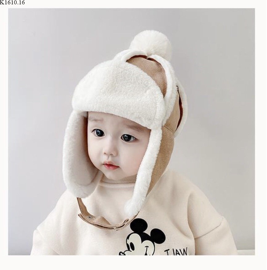 Nón dạ lót lông cho bé gái bé trai