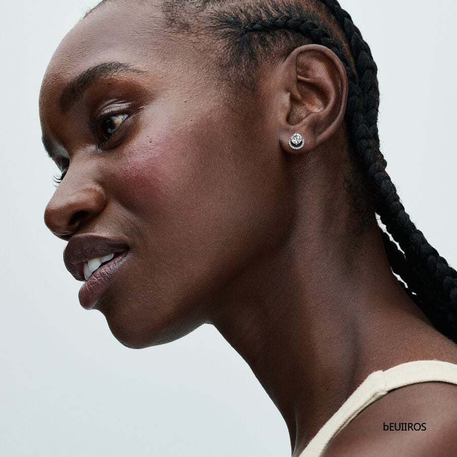2024 New Sparkling Round Halo Stud Earrings