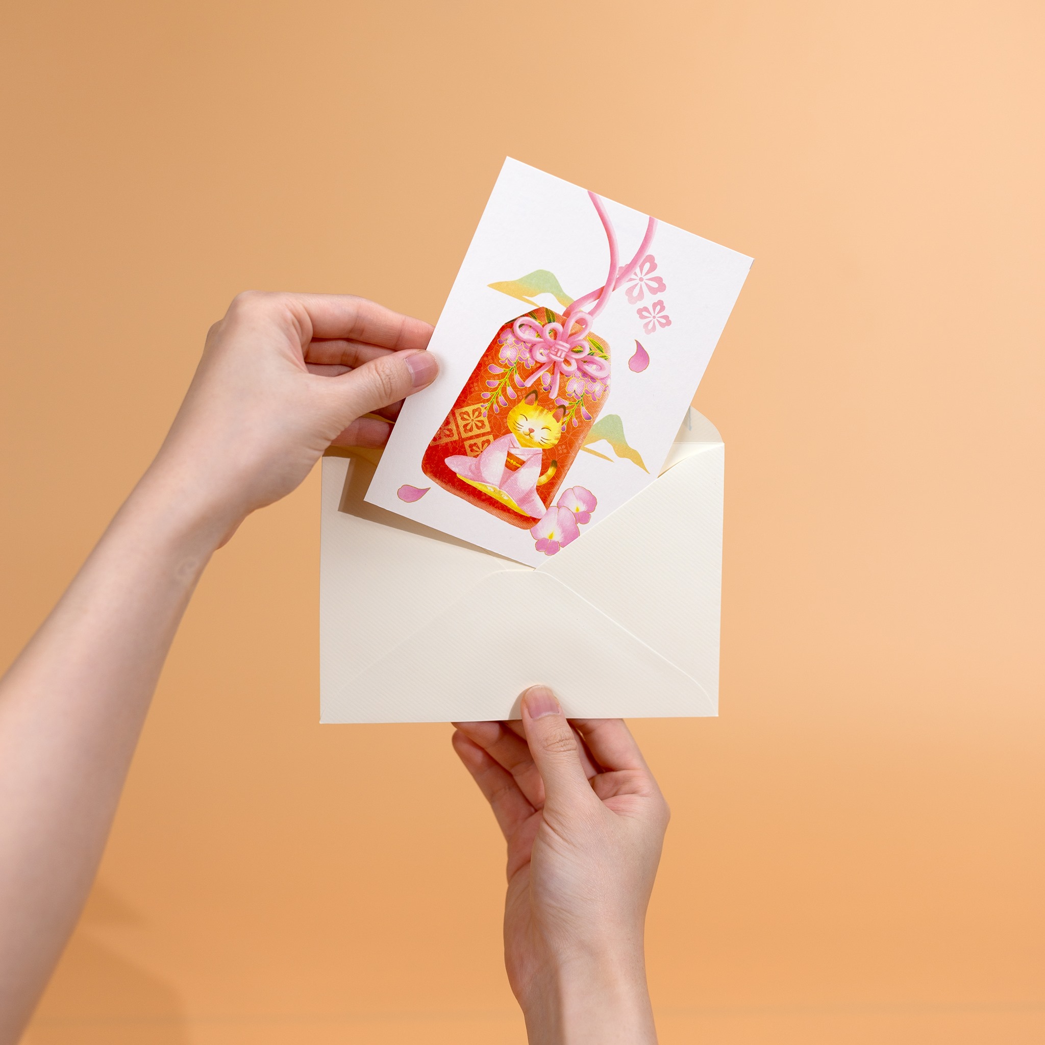 Postcard mẫu Túi may mắn - Omamori