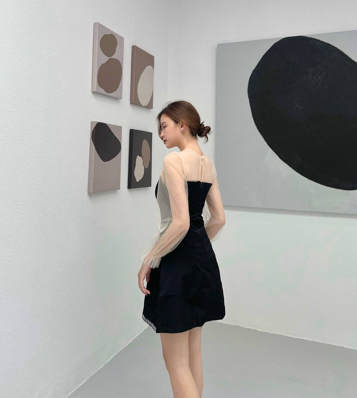 LIKEHER - ĐẦM XÒE TK937 PHỐI LƯỚI