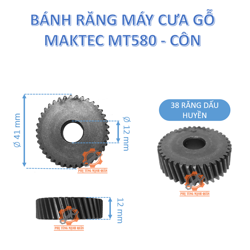 Phụ tùng máy cưa gỗ Maktec MT580 MT583 - rotor thân 41 dài 164 7 răng / bánh răng cá / bánh răng côn