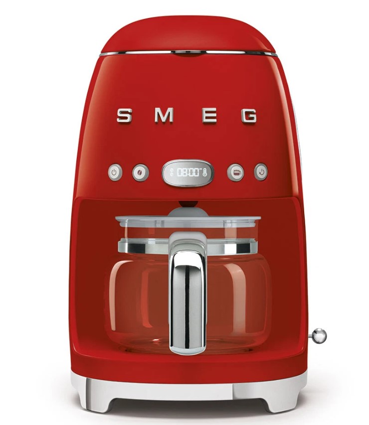 Smeg DFC02PBEU, Drip Coffee Machine, Auto-Start Mode, Reuseable Filter, Digital Display, Anti-Drip System, Aroma Intensity Option, 1.4 Litre Tank