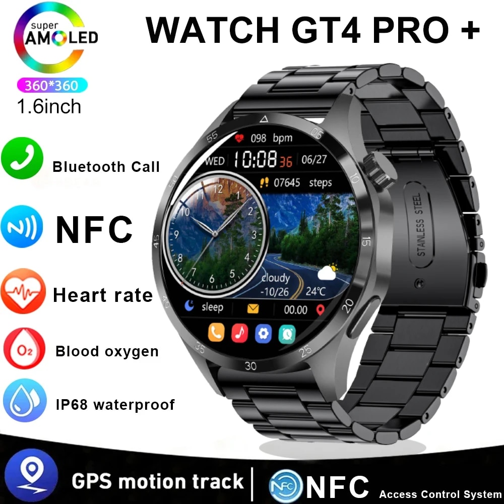 Reloj inteligente GT4 PRO para hombre, pulsera con Pantalla AMOLED HD,Samrt  GPS - Conseil scolaire francophone de Terre-Neuve et Labrador