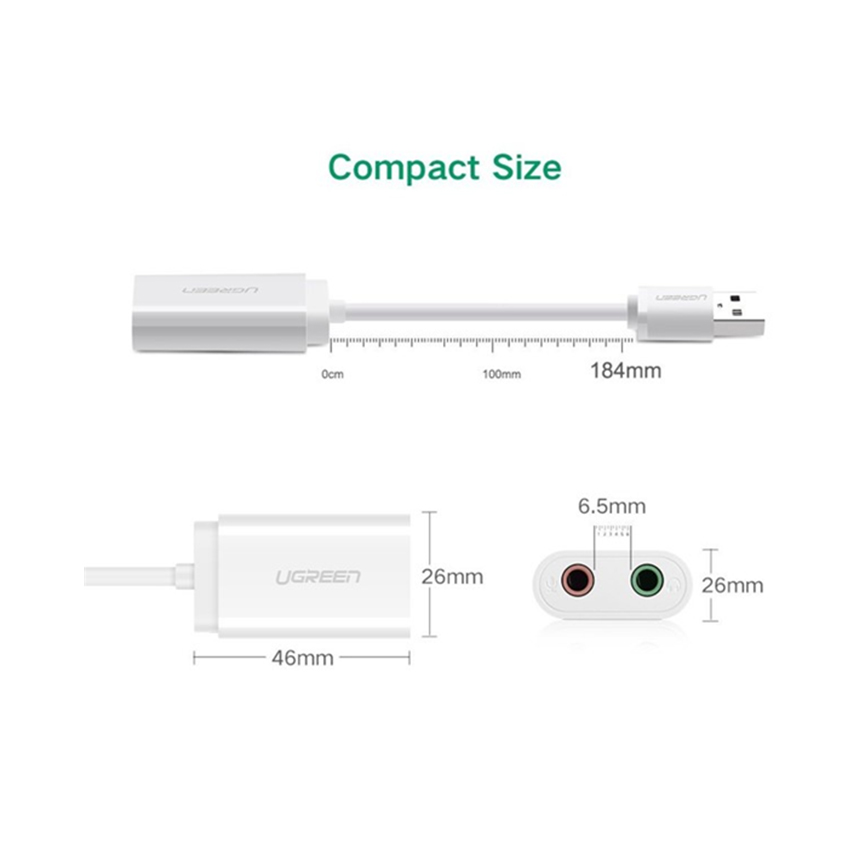 CARD SOUND USB 2.0 TO 3.5MM UGREEN 30143