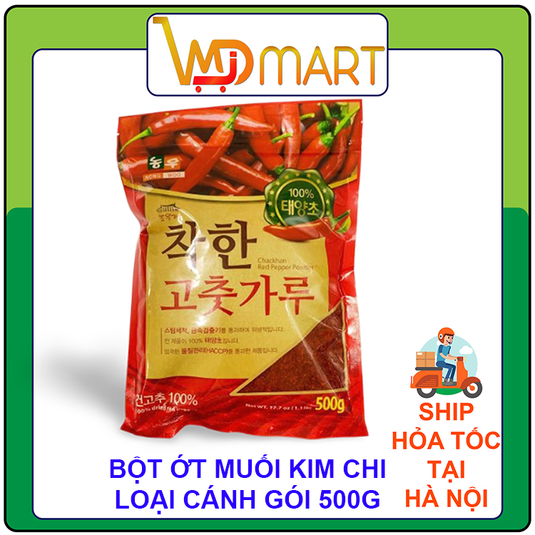Bột Ớt Nongwoo Chackhan Hàn Quốc Gói 500G (Có 2 Loại Cánh Và Mịn)