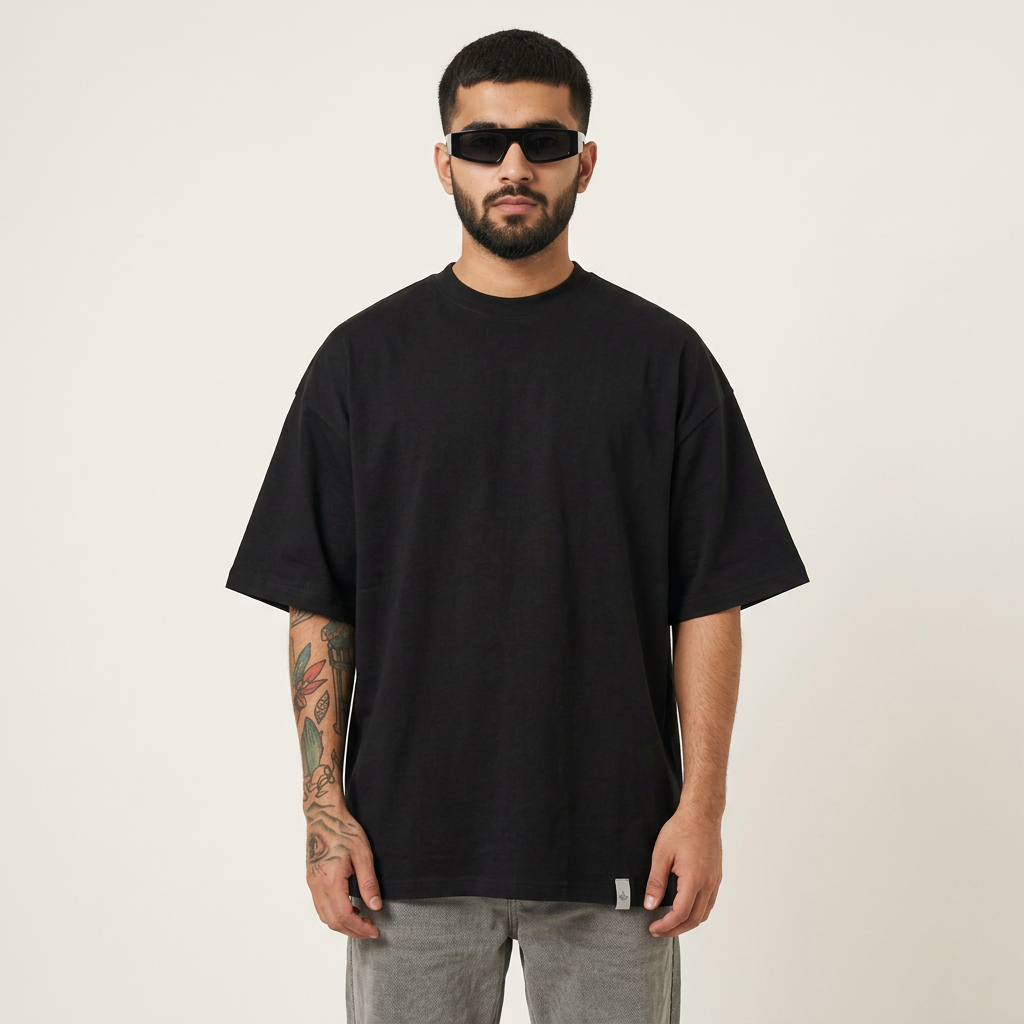 Drop Shoulders black T-Shirt