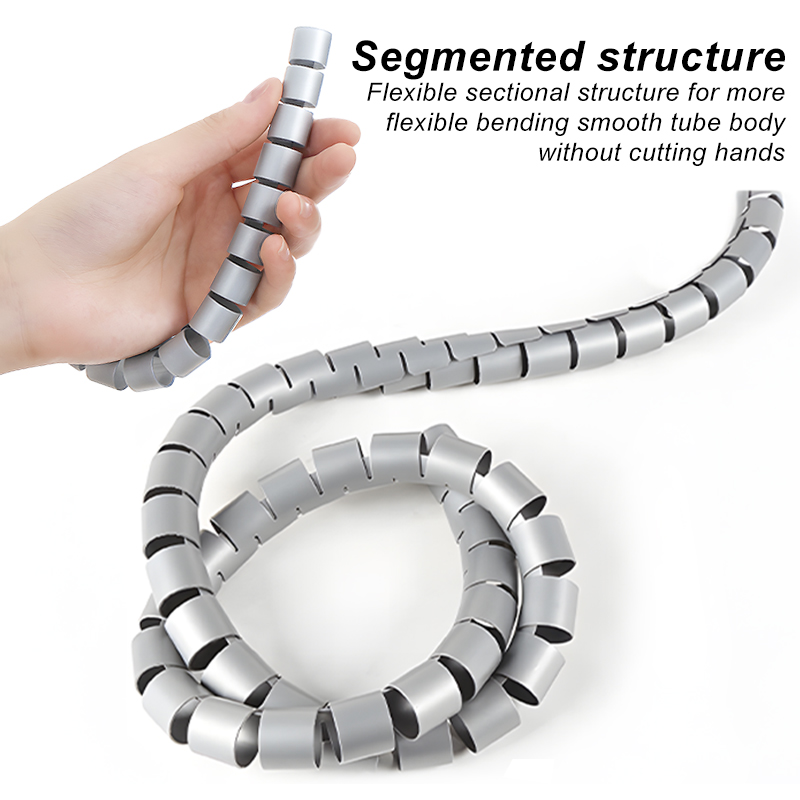 2M Flexible Spiral Cable Wire Protector Computer Cord Protective Tube ...