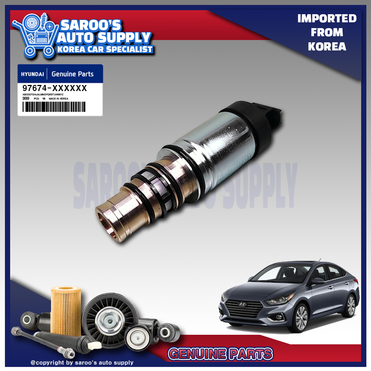 [Genuine] ECV Valve / Aircon Control Valve For Hyundai Accent , 2019 ...