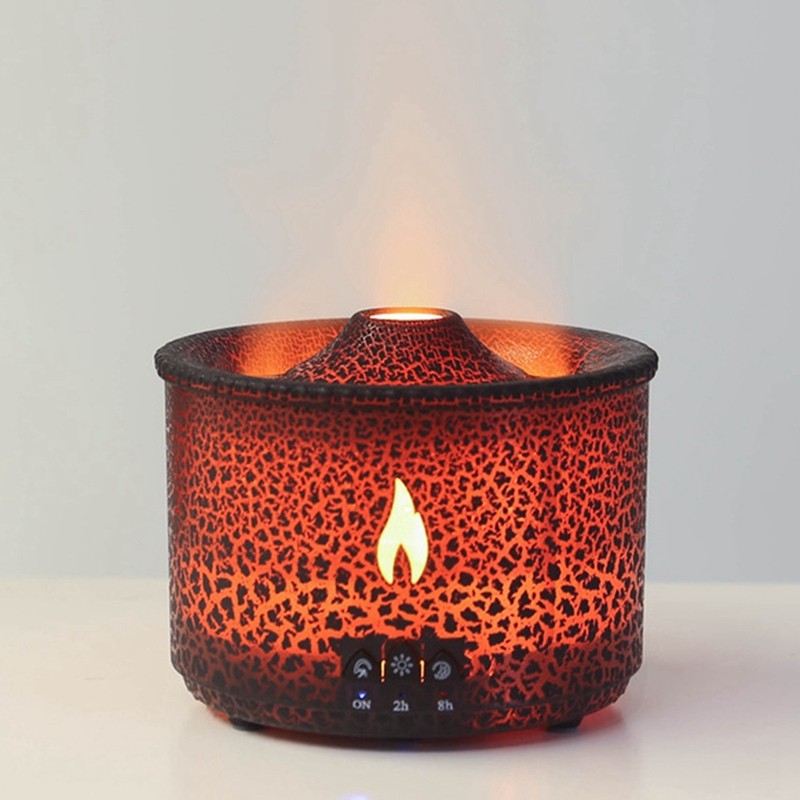 1 PCS Essential Oil Black Plastic Simulation Humidifier for Volcano Diffusers 360ML Unique Flame and for Volcano 2 Mist Mode Humidifiers