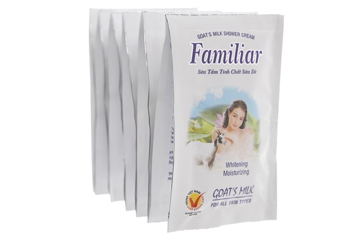Combo 10 dây sữa tắm trắng da dê Familiar Goat's Milk 12 gói/dây