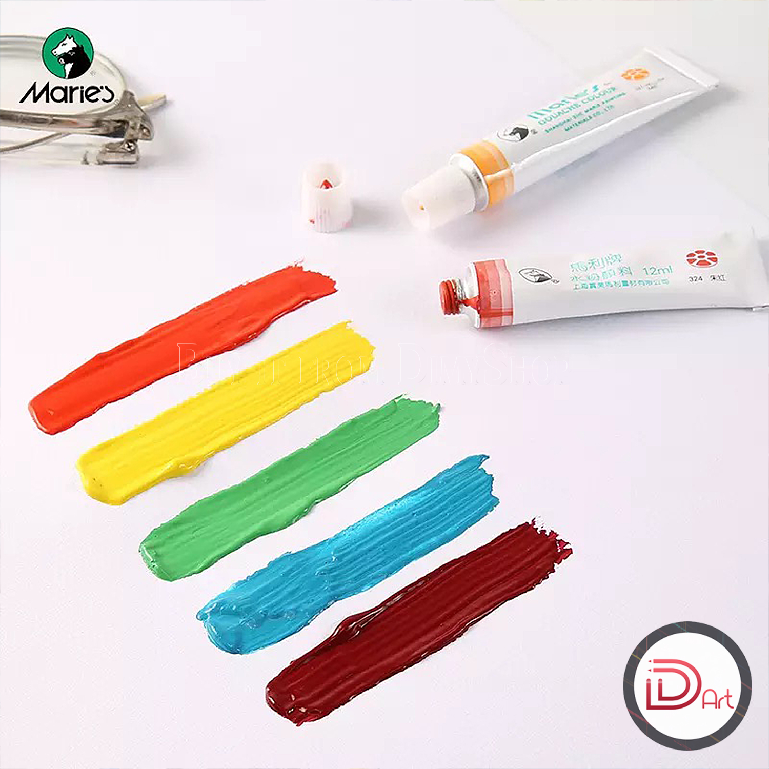 Bộ Màu Gouache MARIE's 12/18/24/36 Màu (Hộp Giấy 12ml)