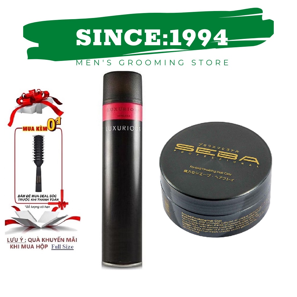[COMBO] [TẶNG LƯỢC] Sáp Vuốt Tóc Siêu Cứng Dành + Gôm Luxurious 400ml CHÍNH HÃNG