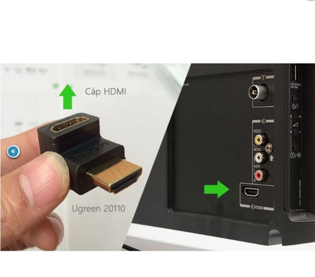 Đầu nối HDMI bẻ góc 90 độ lên Ugreen 20110 Chính Hãng