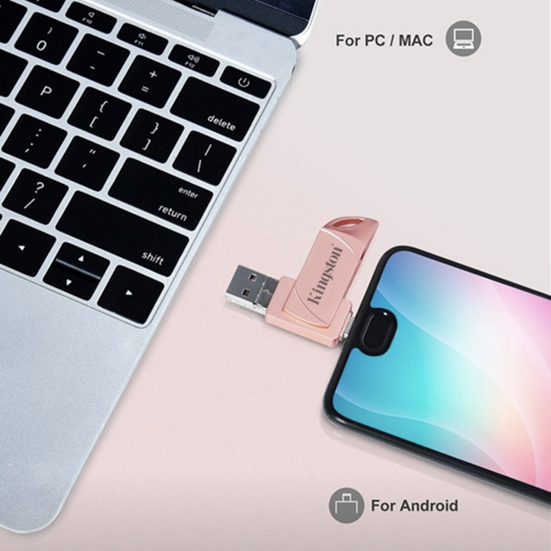 Kingston Pendrive 512GB 1TB xoay USB 3.0 ổ đĩa flash với Cổng type-C cho iPhone iPad Android