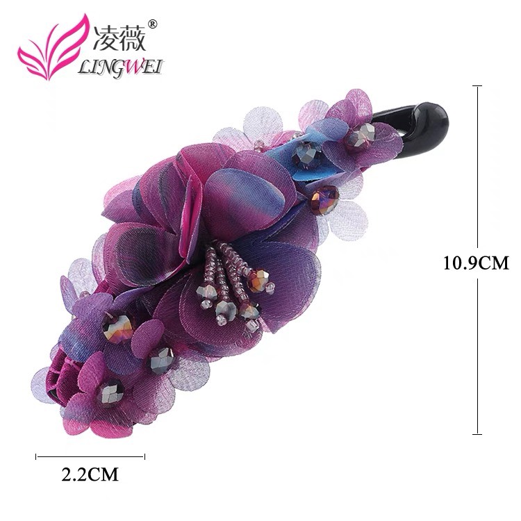 Kẹp Tóc Dọc Đính Hạt Cườm Cao Cấp-phukienteen