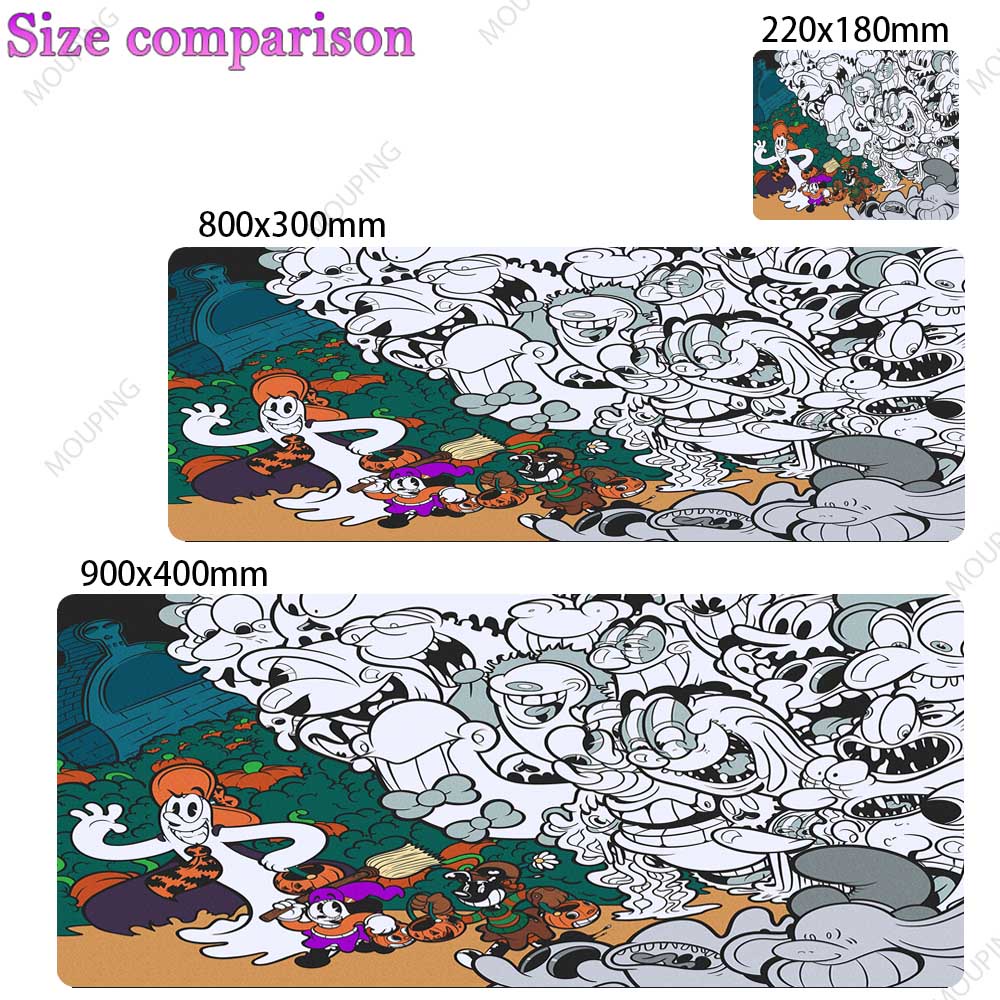 Office Carpet Gaf Deskmat Rubrehose Gaming Mouse Pad Black and White Mousepad Japanese Art Table Gamer Keyboard Computer Deskpad