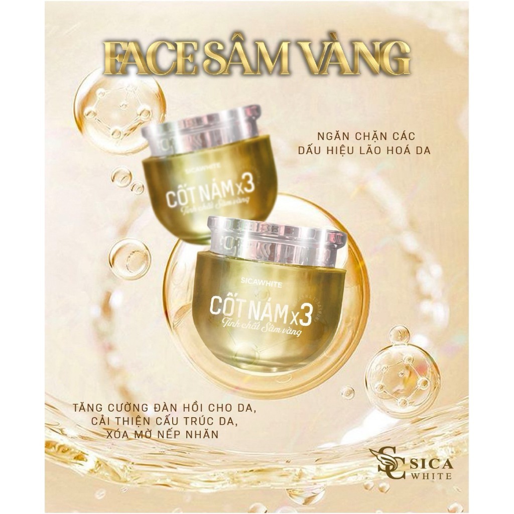 [Chính Hãng][Tặng Serum] Kem Face Cốt Nám x3 Sica White Tinh Chất Sâm Vàng 30gr