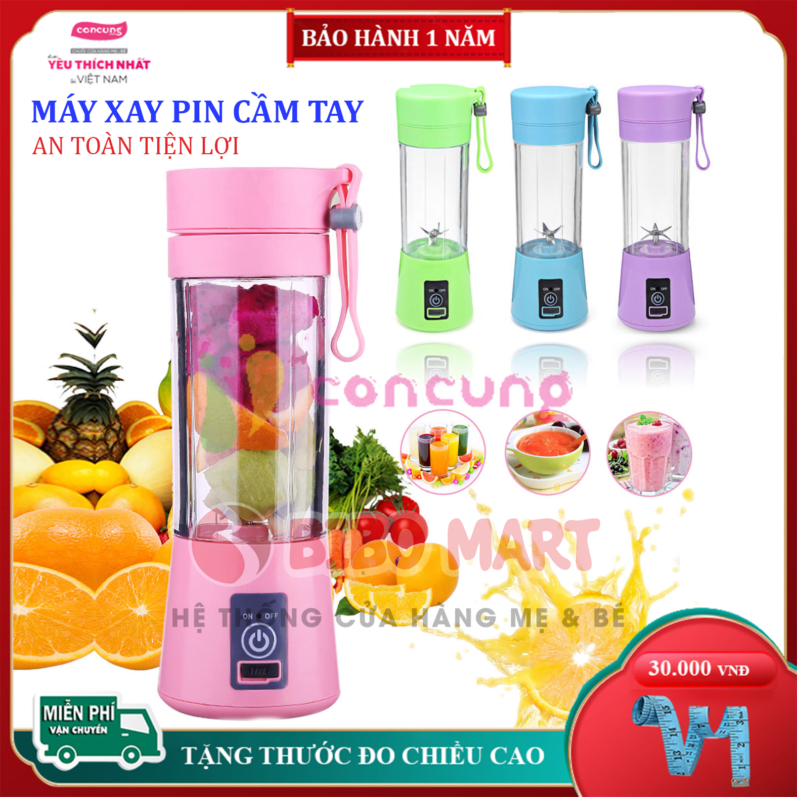 Máy xay trái cây Mini cầm tay có sạc pin
