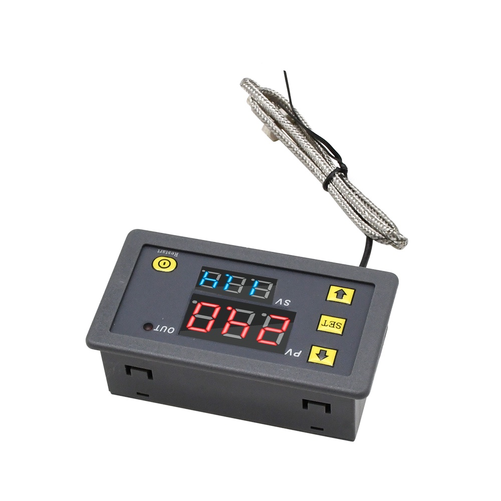【Sleek】 W3230 AC110-220V/DC5V/DC12V/DC24V K-type thermocouple digital temperature controller -60 ° C~500 ° C red&blue display.