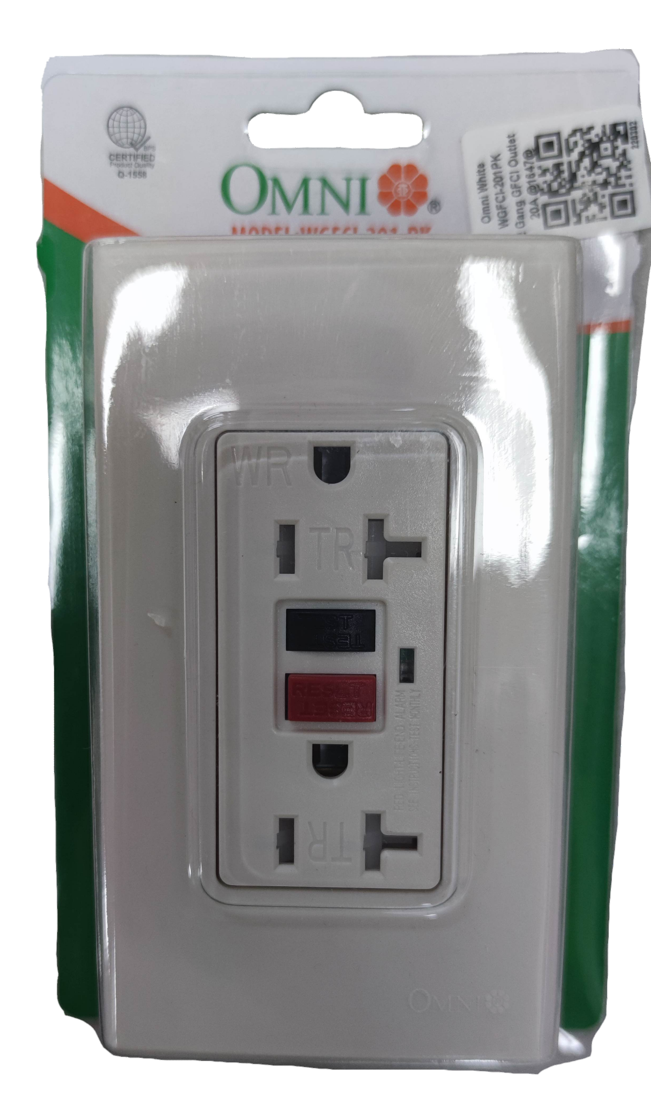 GFCI 20A 220V 2 Gang GFCI Safety Outlet Ground Fault In White plate 20A