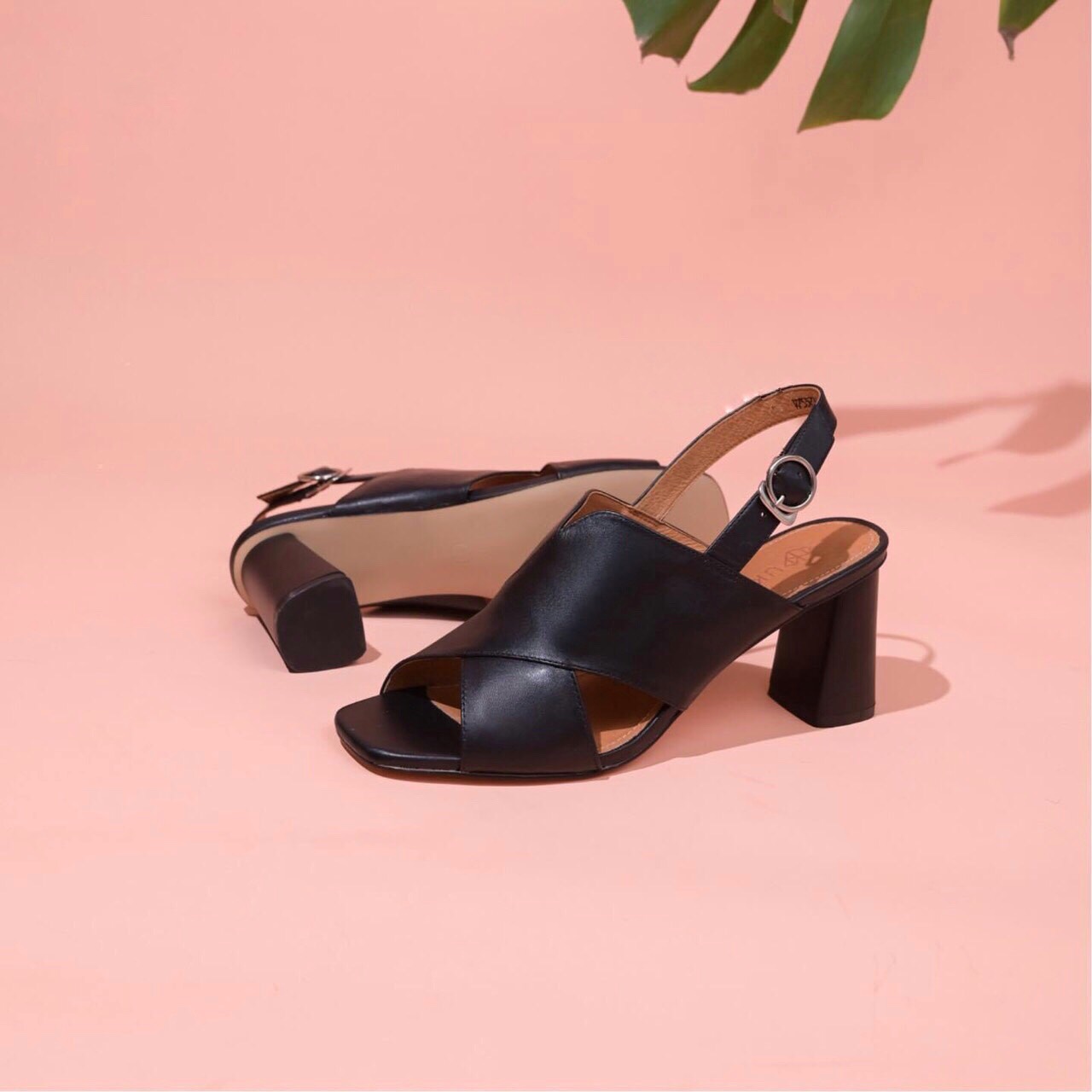 Sandal Nữ Da Thật Gót Trụ Cao 7cm