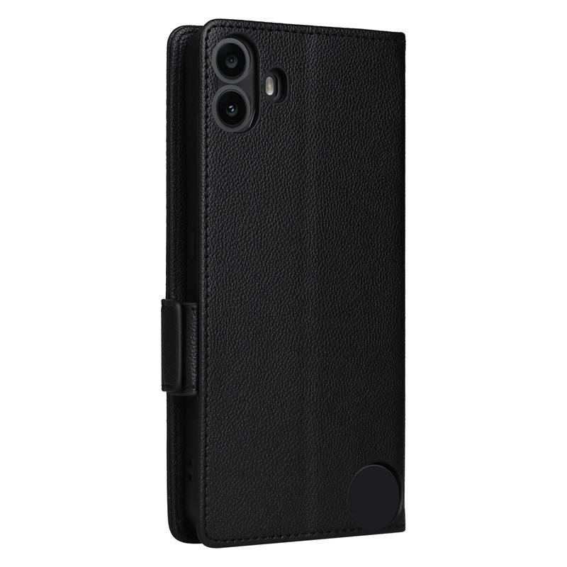 Custodia TAUYN In Pelle Flip Per Nothing CMF Phone 2 Pro, Con Supporto, Porta Carte, Antiurto E RFID, Nero