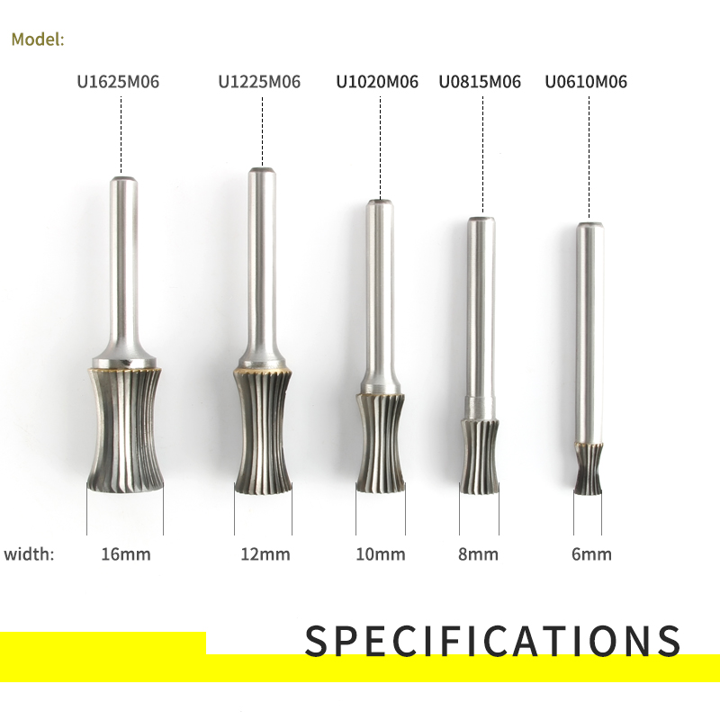 【StyleVoyager】Concave Curved Boring Tool Tungsten Steel Milling Cutter Carbide Wood Carving Head Metal Rotating File U-type. 