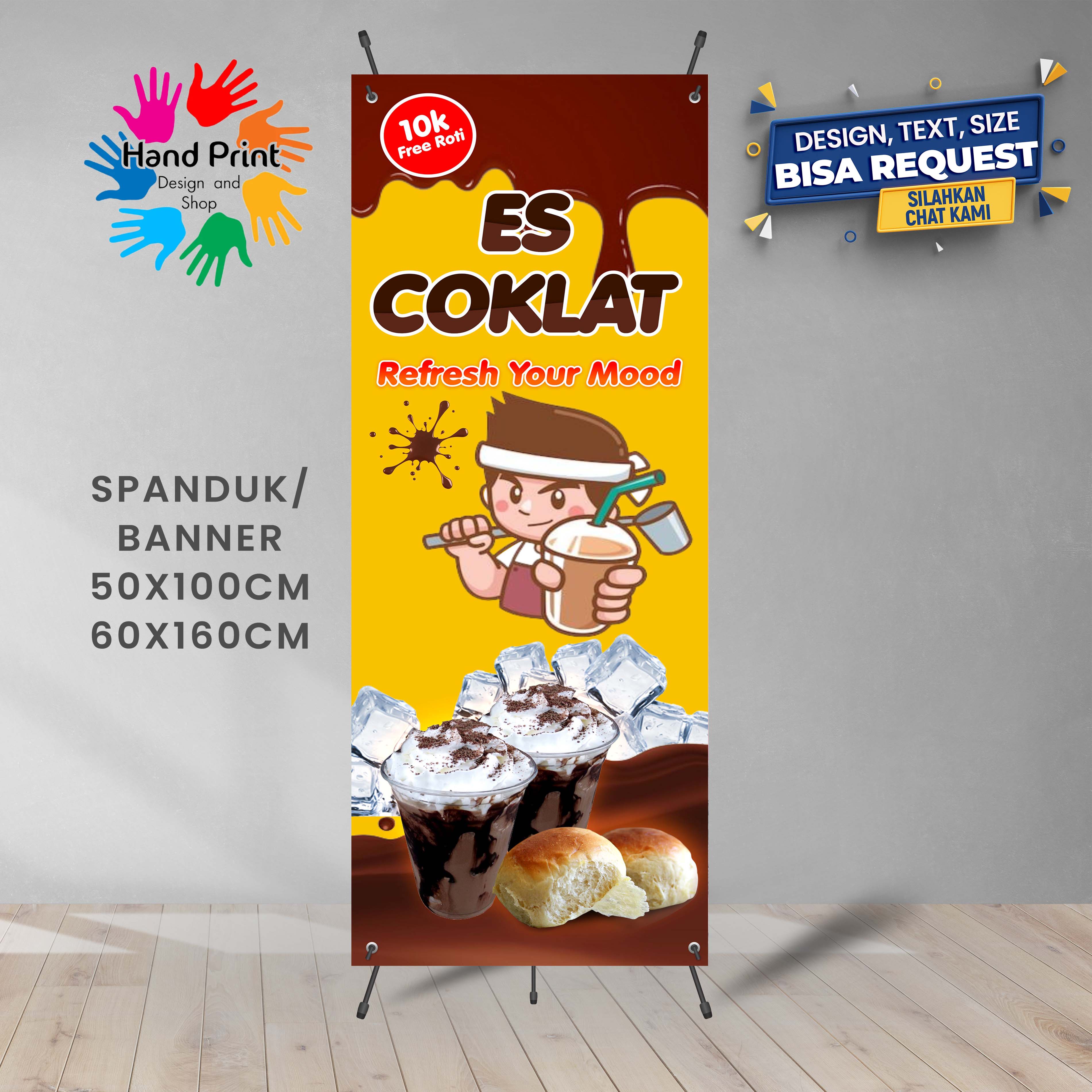 Spanduk Banner Es Coklat Cocol Roti Gratis Memesan Desain | Lazada