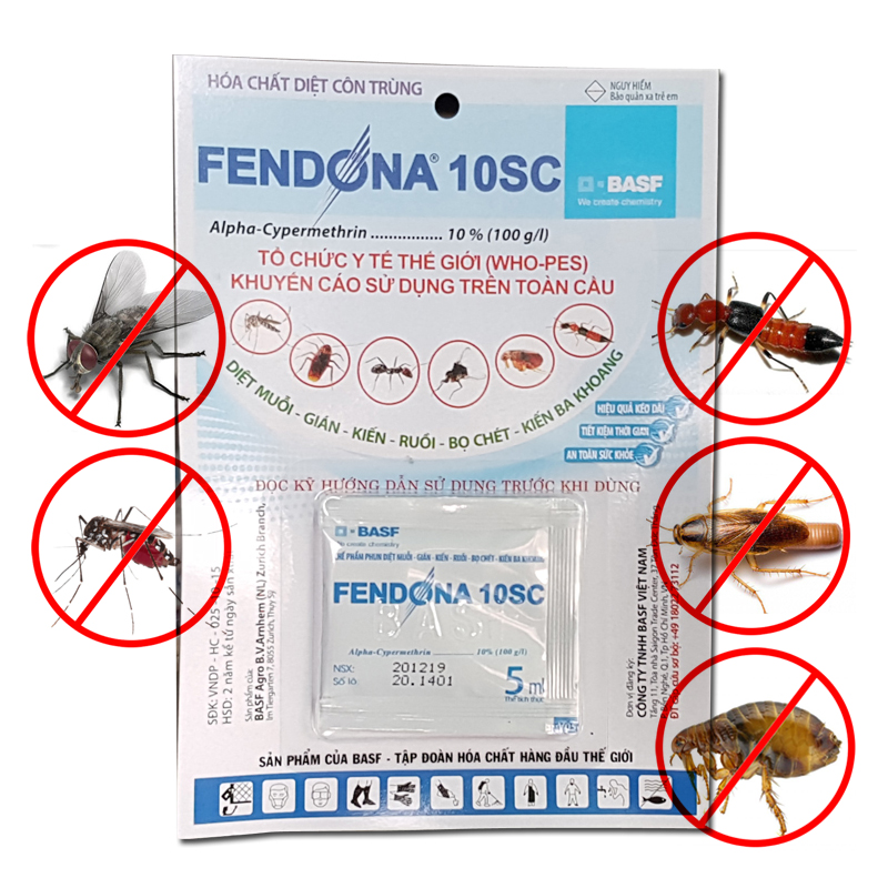 Thuốc diệt muỗi, kiến, gián, bọ chét fendona 10 sc an toàn không mùi