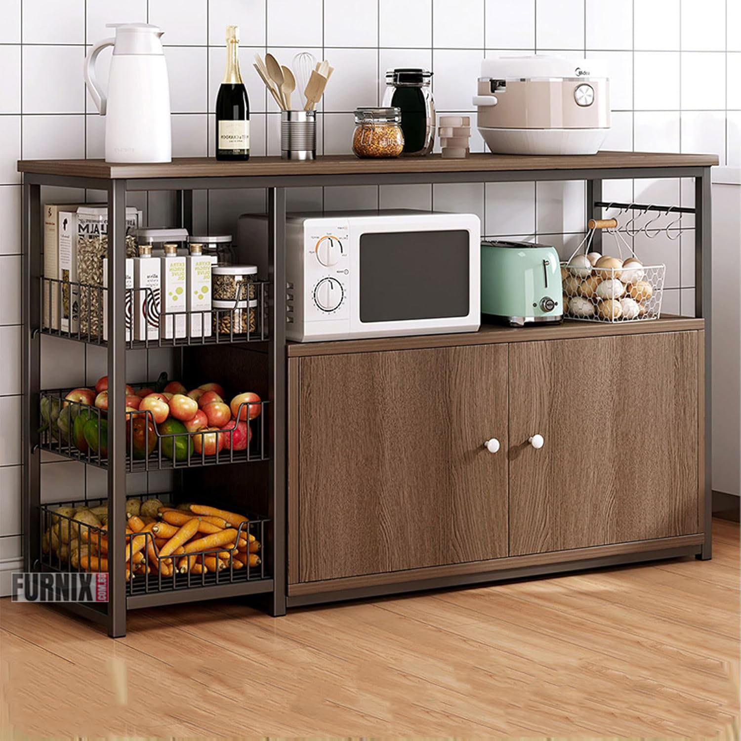 Kitchen Multirack Modern Multi-Tier Kitchen Storage Rack with Cabinet Doors – Space ...