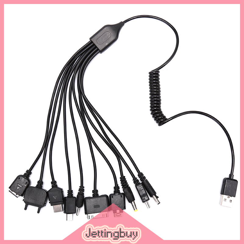 【Jettingbuy】flash Sale phổ 10 trong 1 đa chức năng điện thoại di động trò chơi sạc USB Bộ sạc cáp