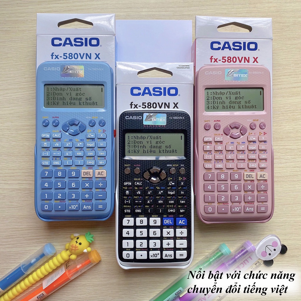 Máy tính fx-580VN X Casio dành cho học sinh, sinh viên Dùng cho các kì thi đại học, tốt nghiệp, tính toán chính xác