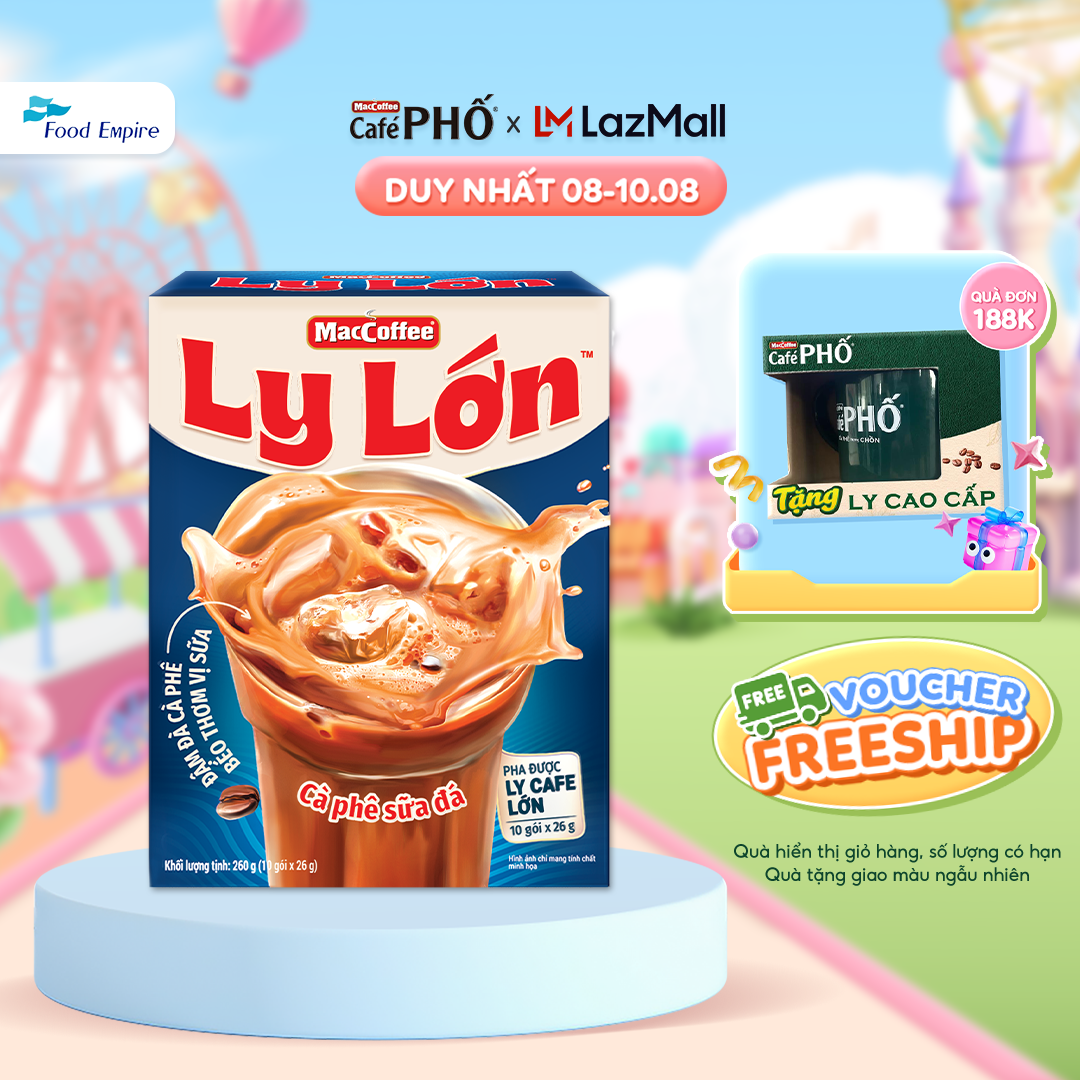 Cà phê Ly Lớn - Maccoffee (hộp 10 gói x 26g)