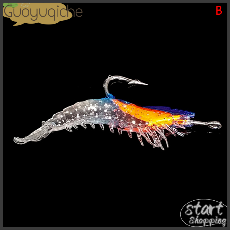 Guoyuqiche 3g-60mm 4 colors Luminous Shrimp Squid Night Fishing