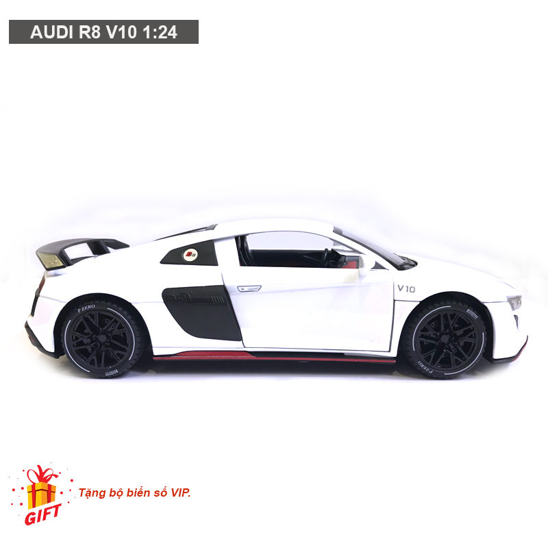 Mô hình xe ô tô Audi R8 V10 1:24 [TẶNG BIỂN VIP]