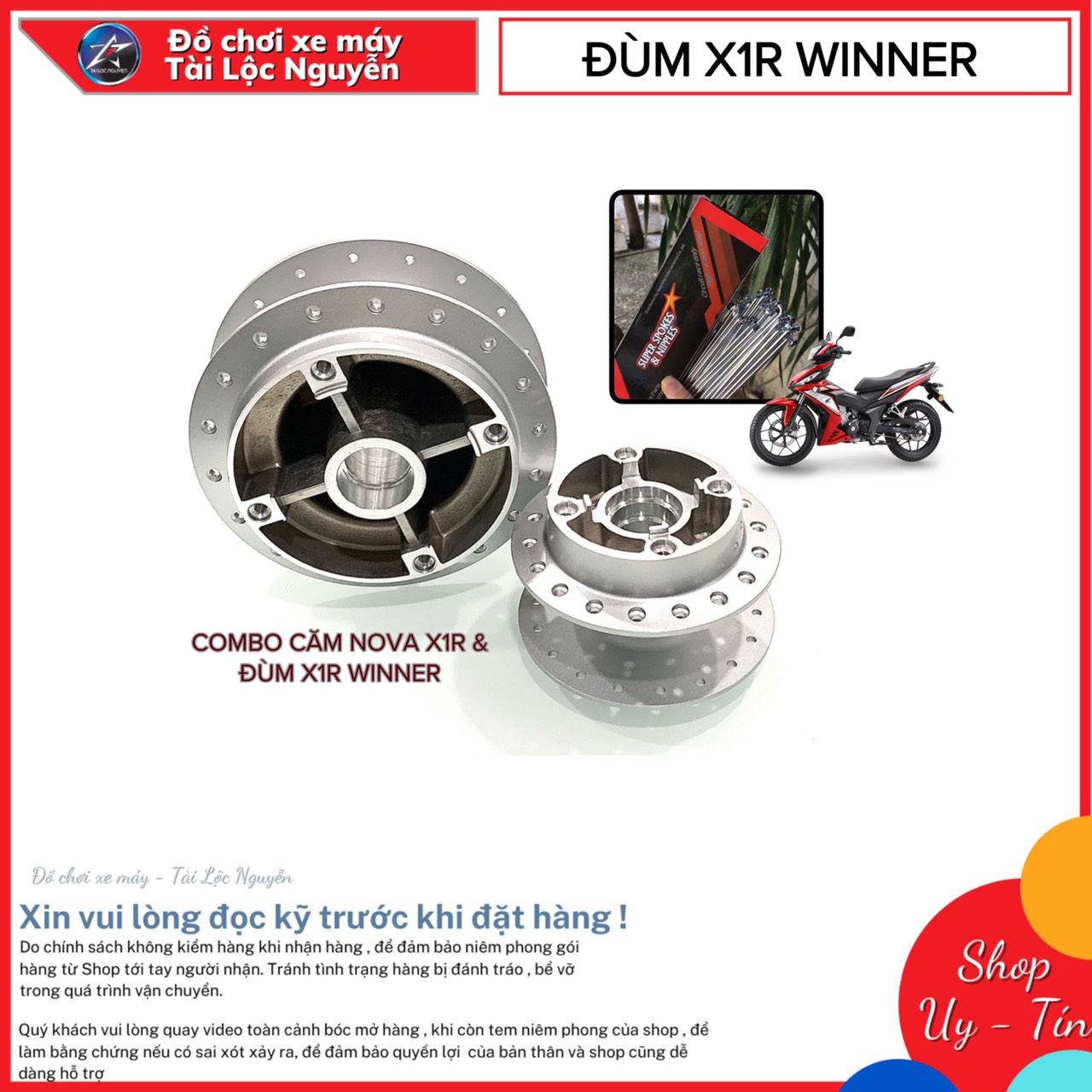 Bộ đùm x1r + cặp căm nova x1r cho winner
