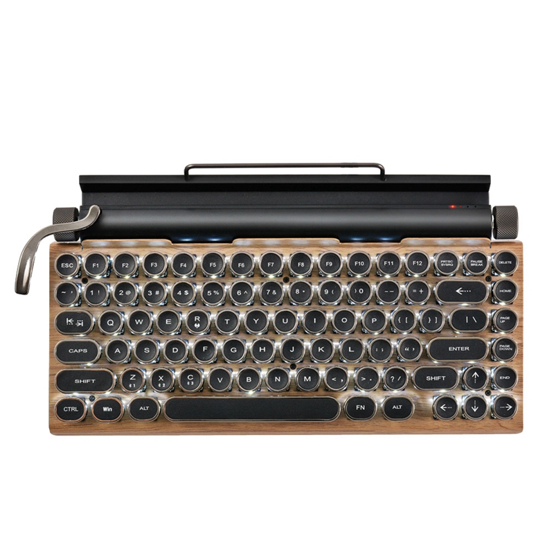 Retro Typewriter Keyboard Wireless Bluetooth Mechanical Keyboards 83 Keys Computer Keyboard for