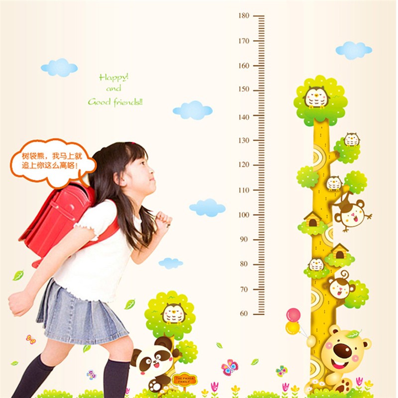 DECAL DÁN TƯỜNG THƯỚC ĐO GẤU NHỎ