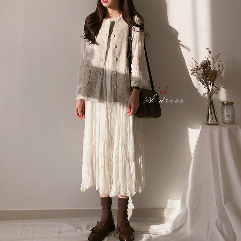 Đầm chiffon hàn quốc maxi
