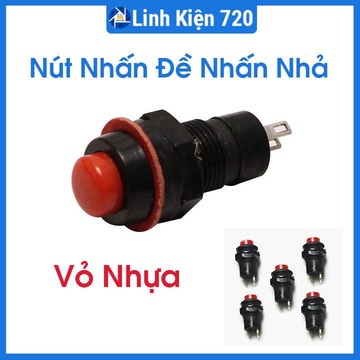 Nút nhấn đề nhấn nhả vỏ nhựa, không giữ trạng thái