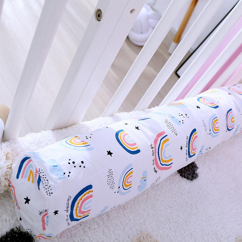 Baby Crib Bumper Pads Washable Newborn Cradle Protective Long Rainbow