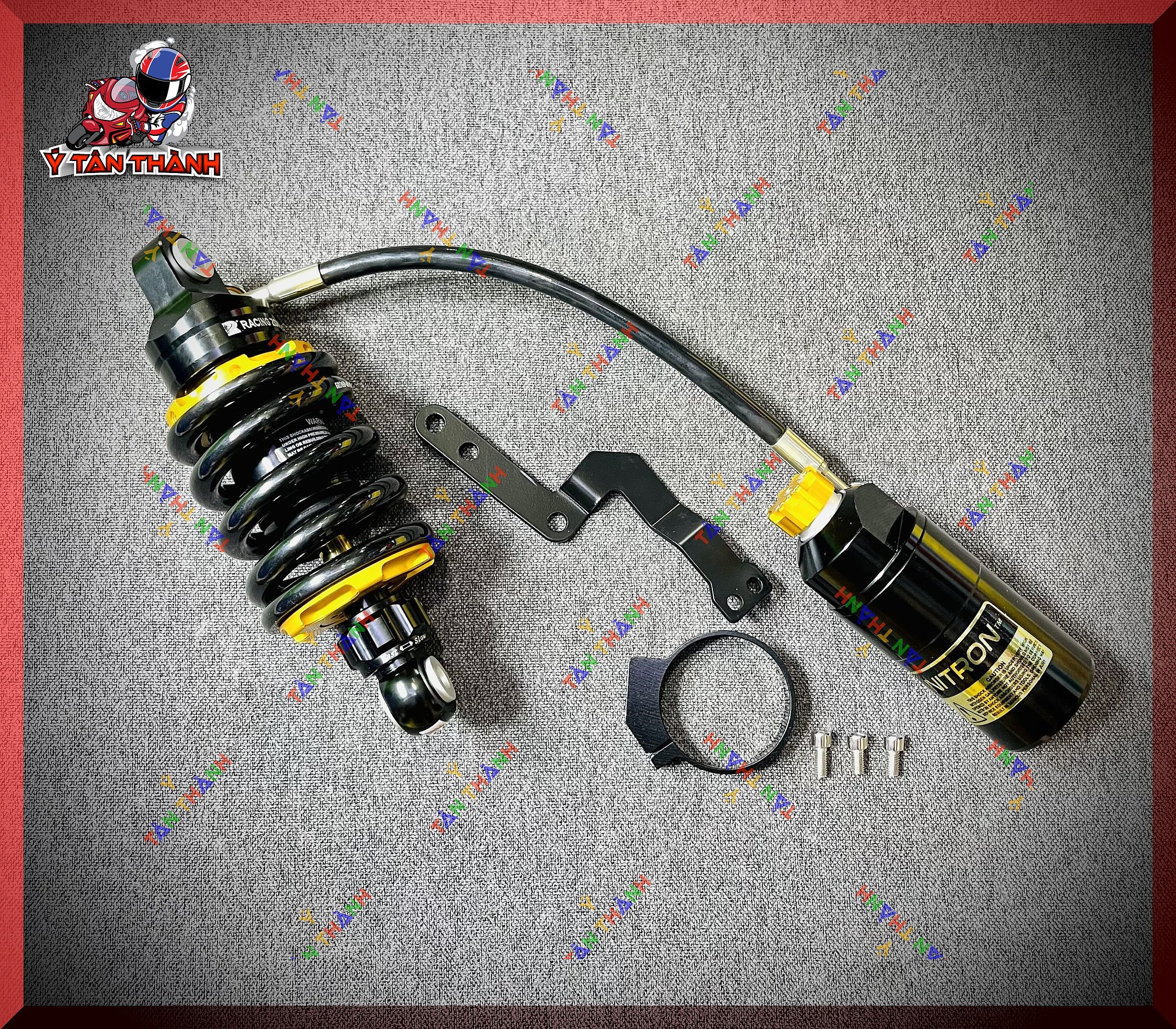 Phuộc sau exciter 150 bình dầu đen ty vàng MS08