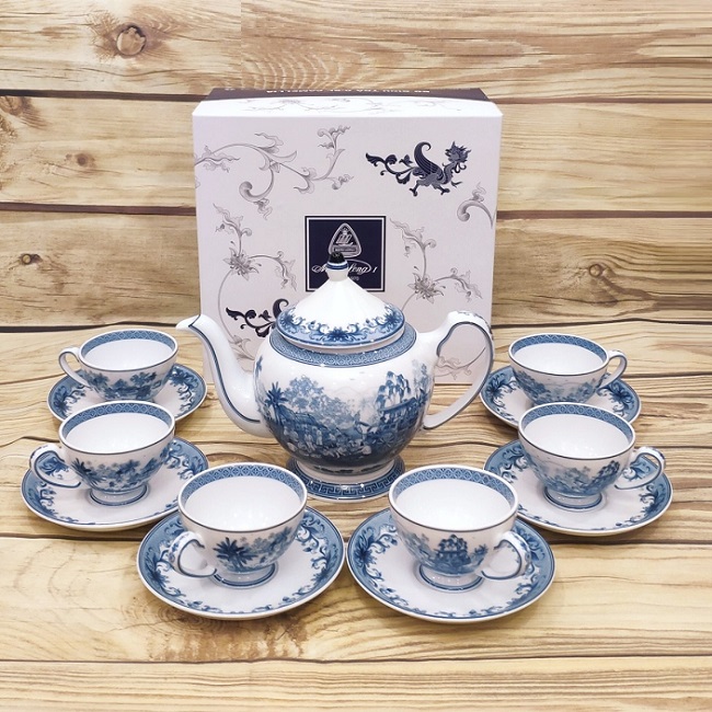 Bộ ấm trà gốm sứ Minh Long Hoàng Cung Hồn Quê - bộ ấm trà gốm sứ Minh Long