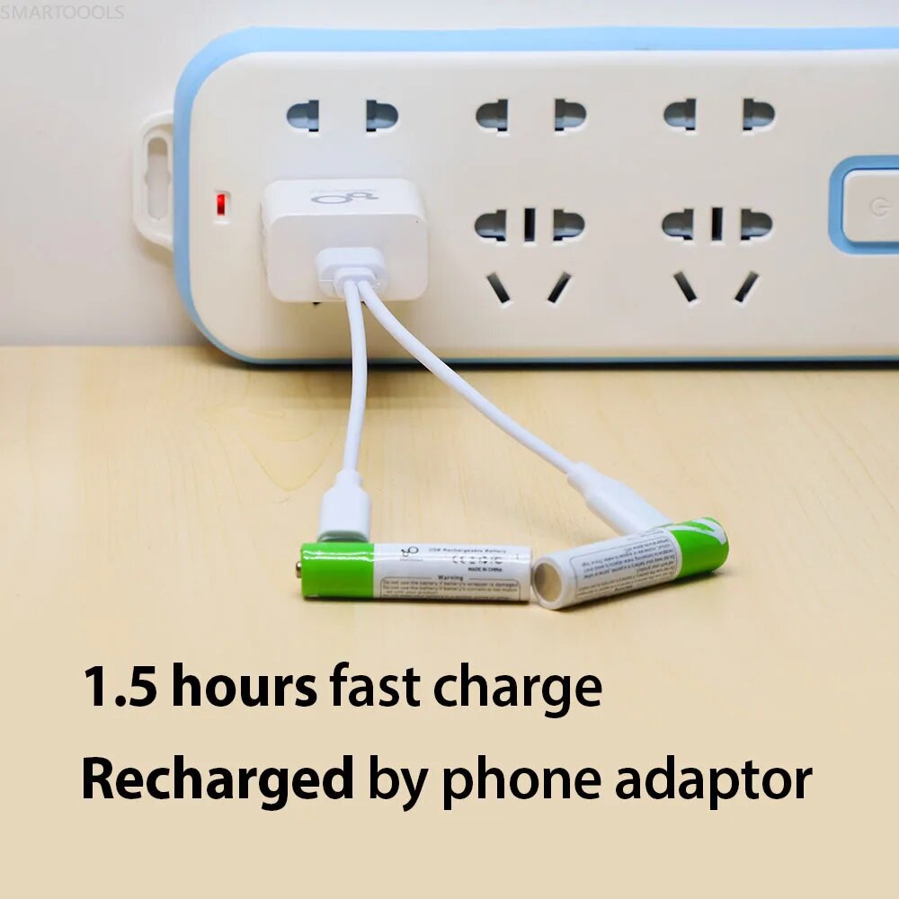 【Hot deal】 Smartoools 1.5v Aaa 550 Mwh Usb Rechargeable Li-Ion For Remote Control Wireless Mouse Toy Type_c Cable Charger