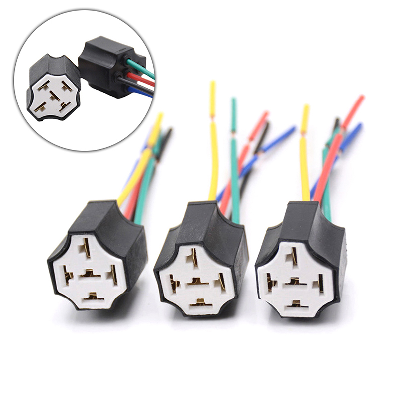 Ceramic Car relay holder,5 pins Auto relay socket 5 pin relay connector plug Ceramic Relay Holder Seat High Relay With Pins. 