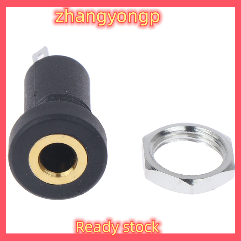 Legend Ổ cắm giắc âm thanh 3.5mm bảng hàn âm thanh nổi 3 cực màu đen gắn vàng kèm đai ốc